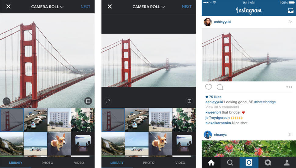 instagram post multiple pictures not square