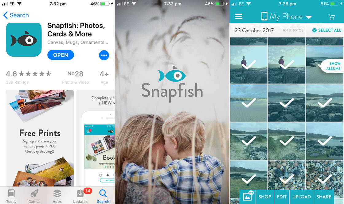 Photo storage app snapfish 1 no script