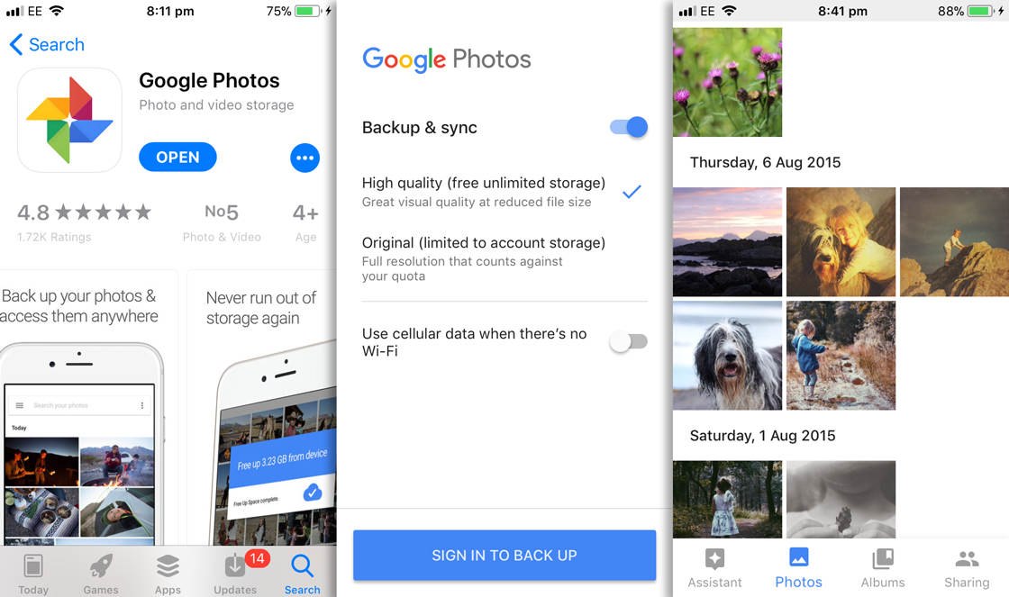 Photo storage app google 1 no script