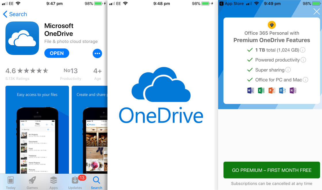 Photo storage app onedrive 1 no script