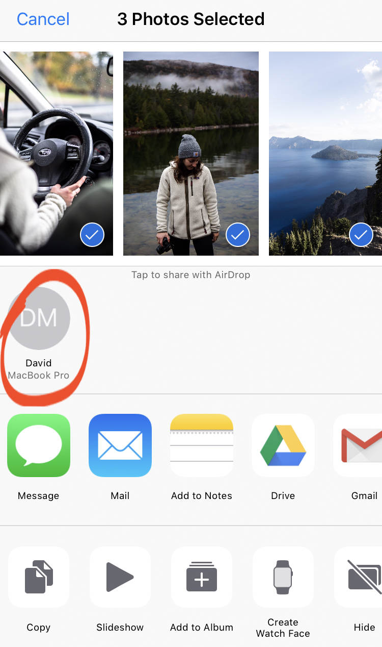 download photos from iphone to mac