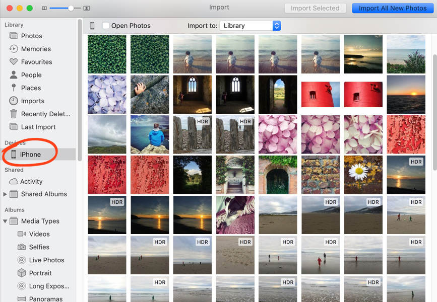 import live photos to mac