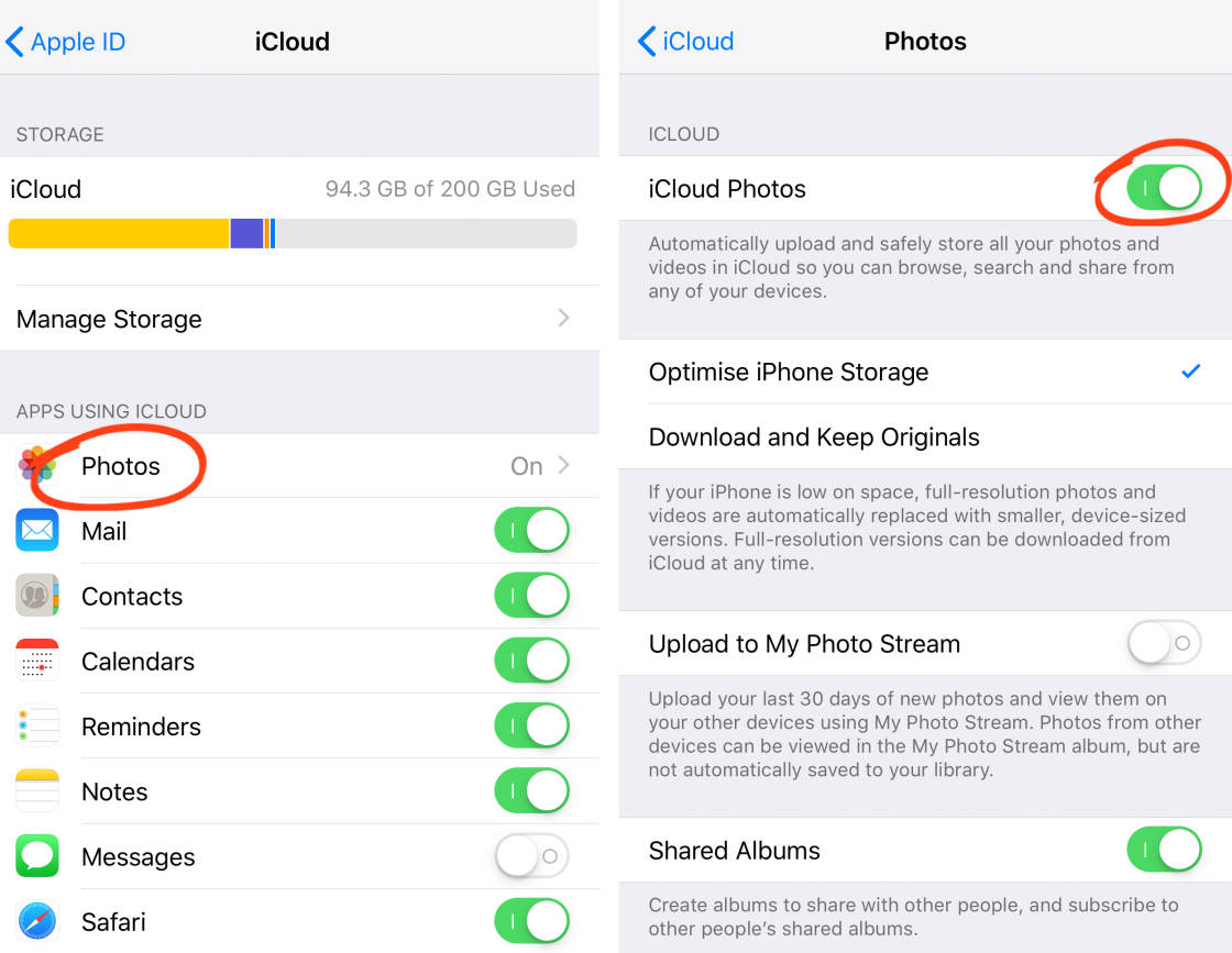 iCloud photos no script