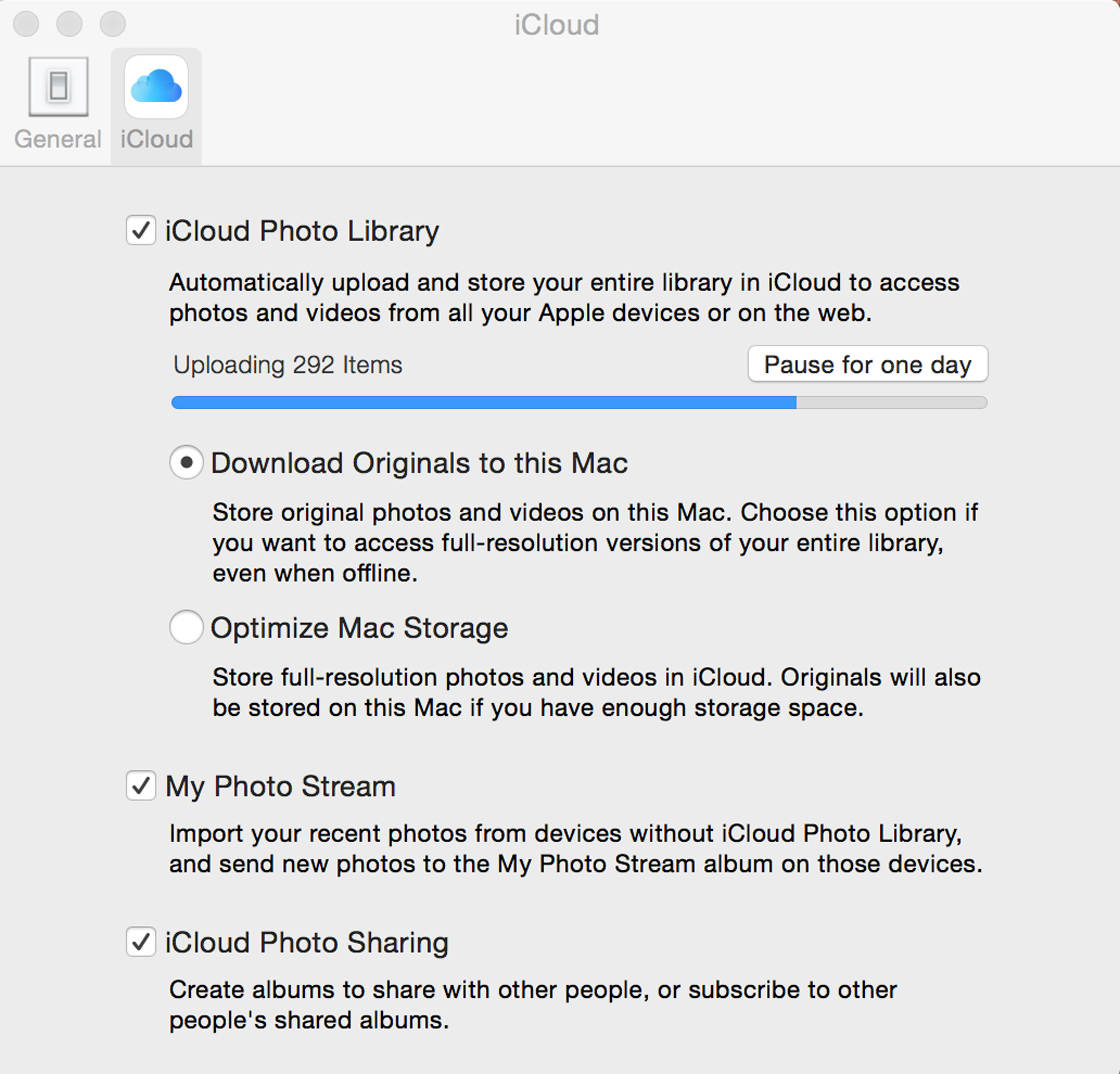 Zdjęcia iCloud brak skryptu