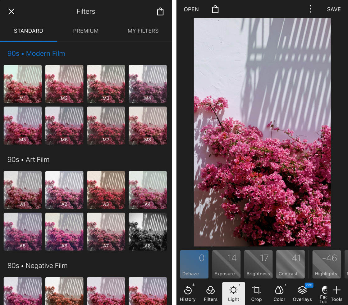 app filters for photos