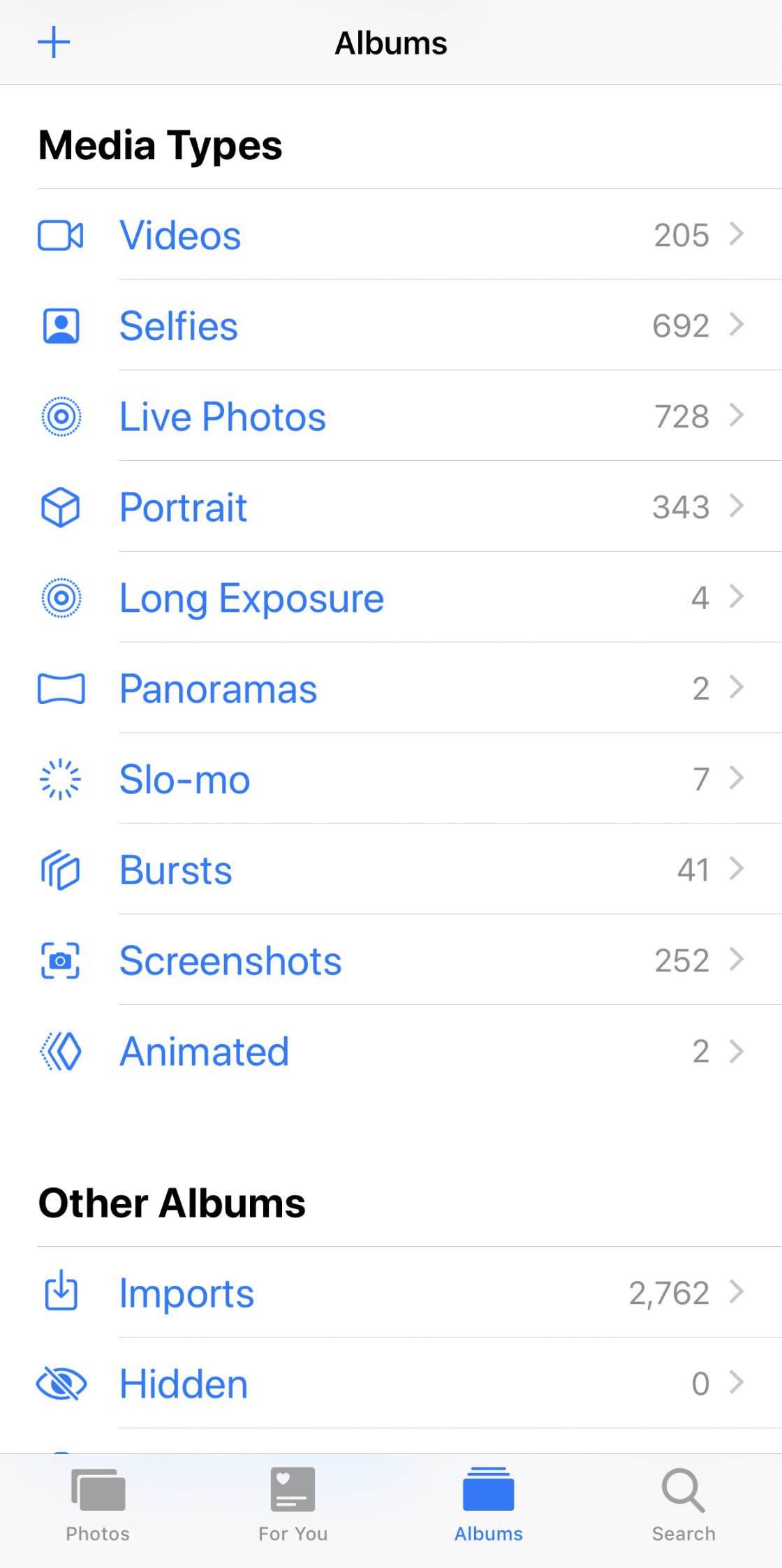 Albums de photos d'iPhone sans script