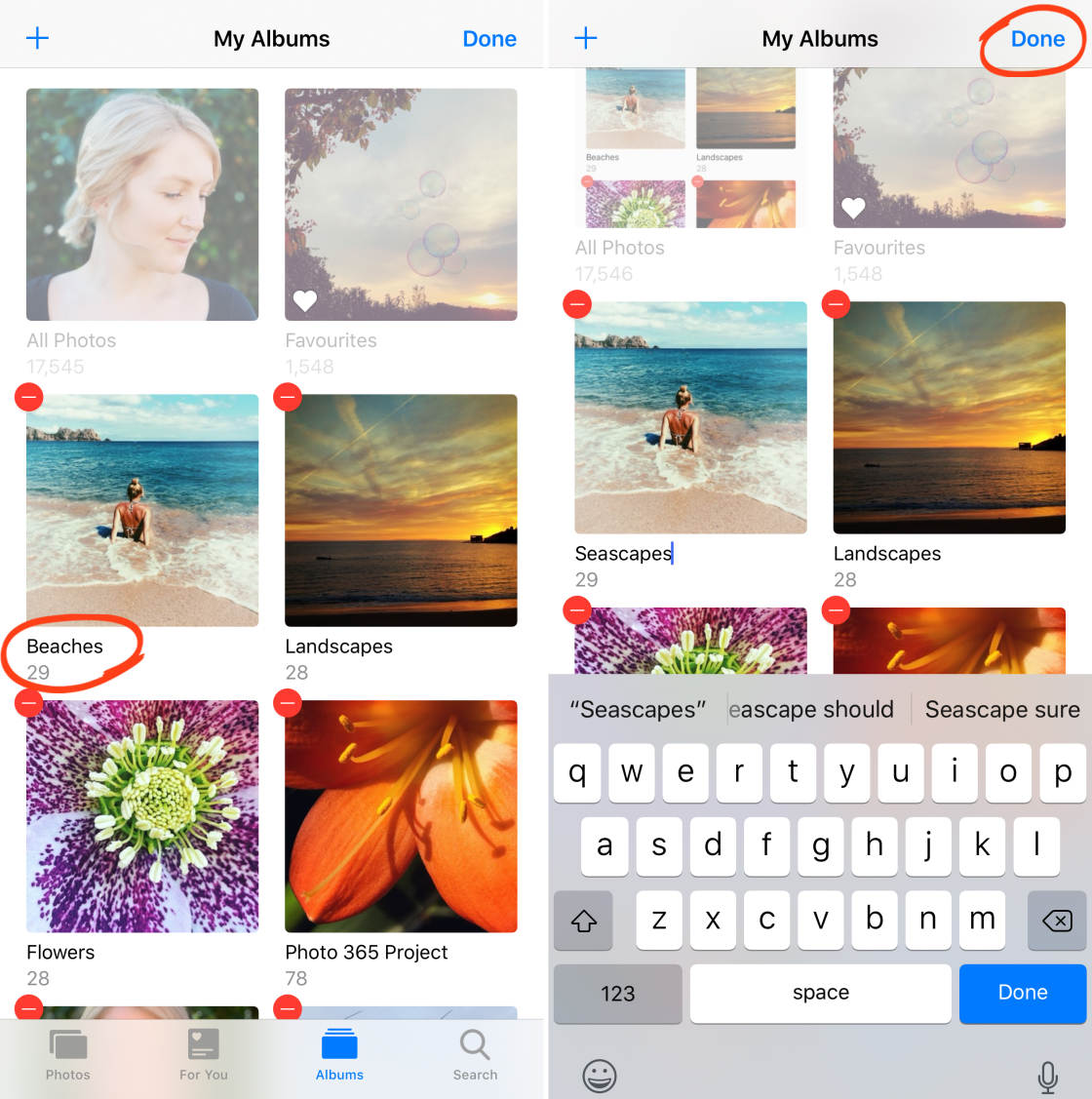 Albums de photos d'iPhone sans script