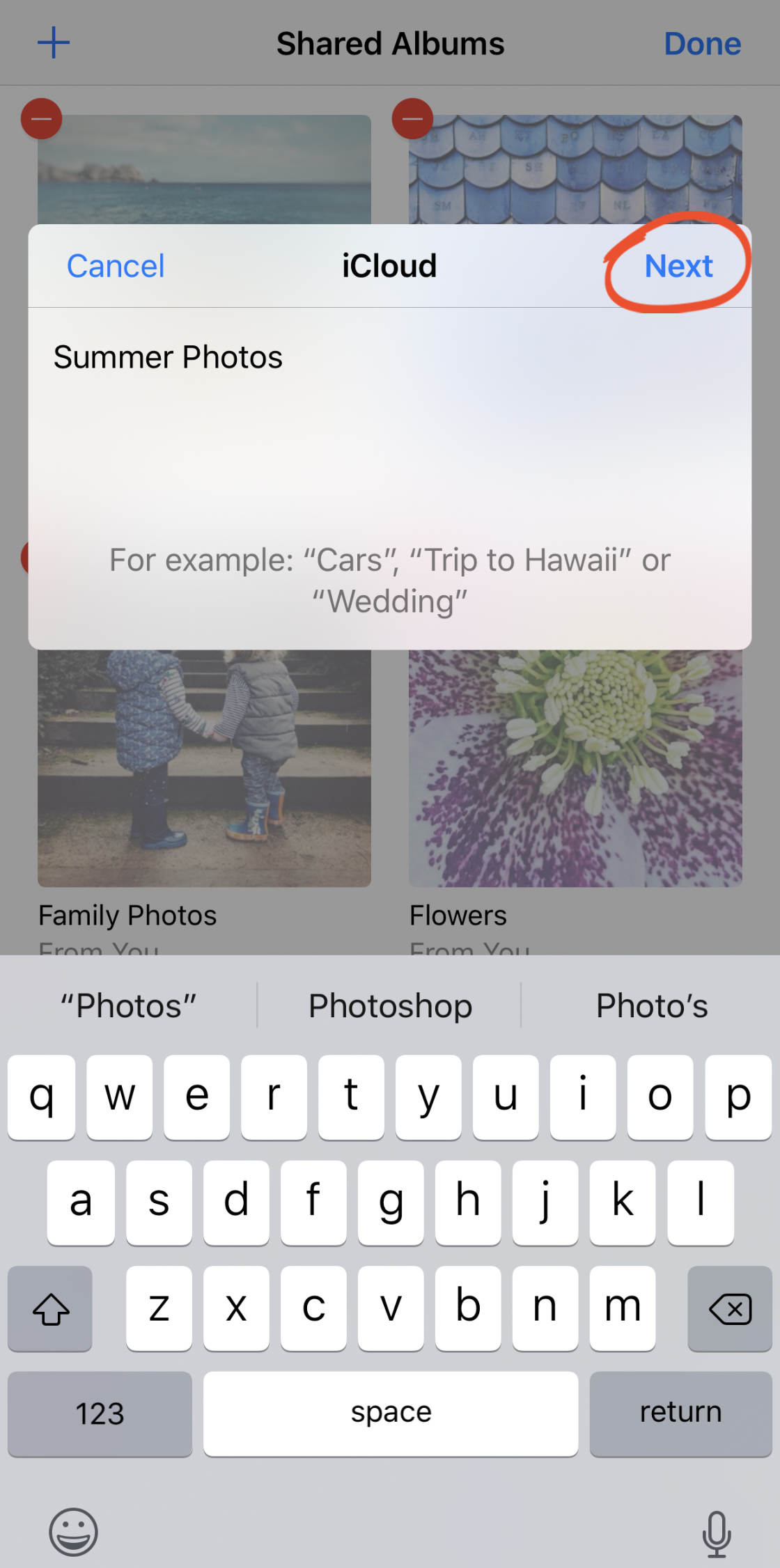 iCloud Photograph Sharing no script