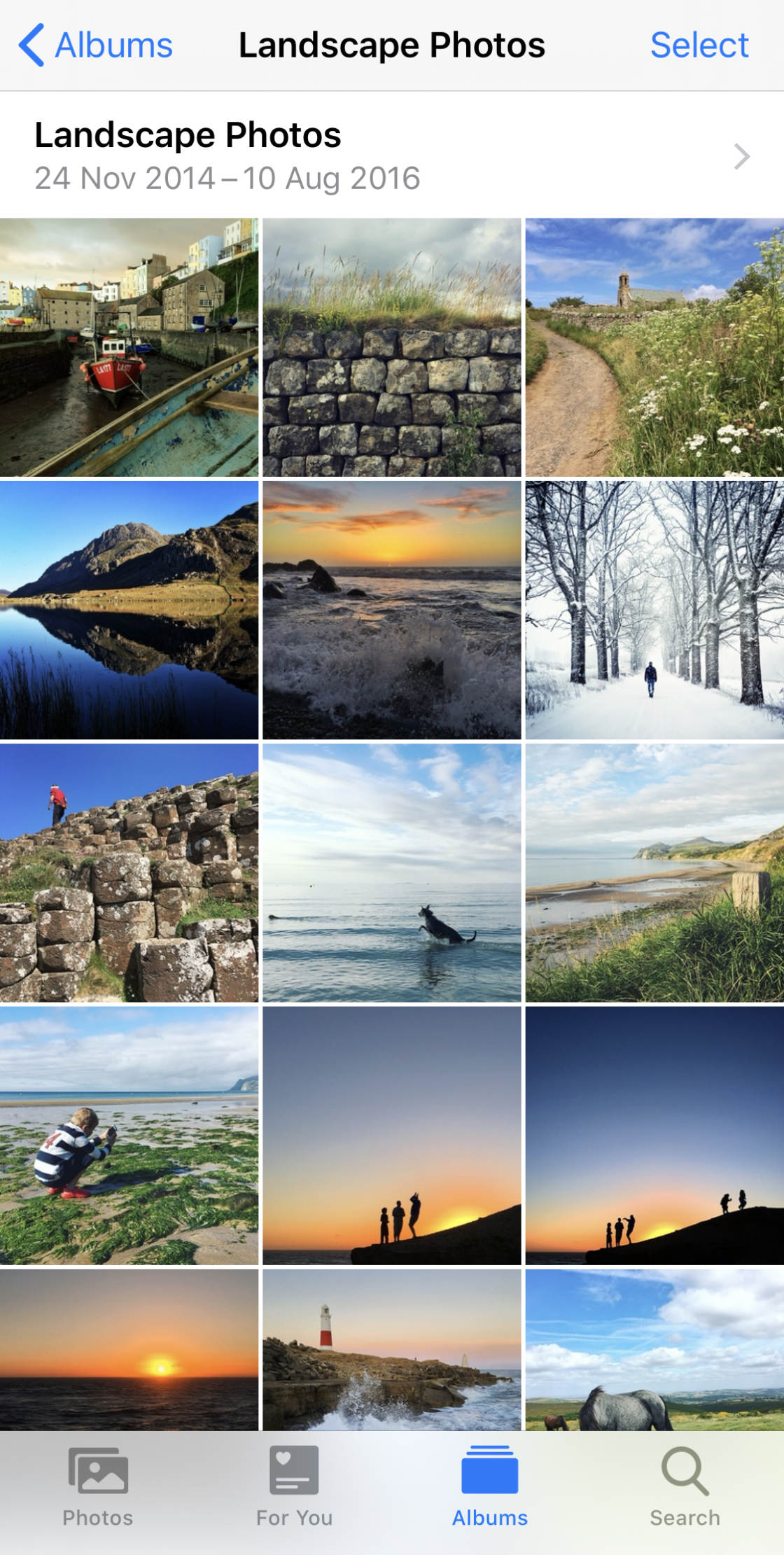 Albums de photos sur iPhone sans script