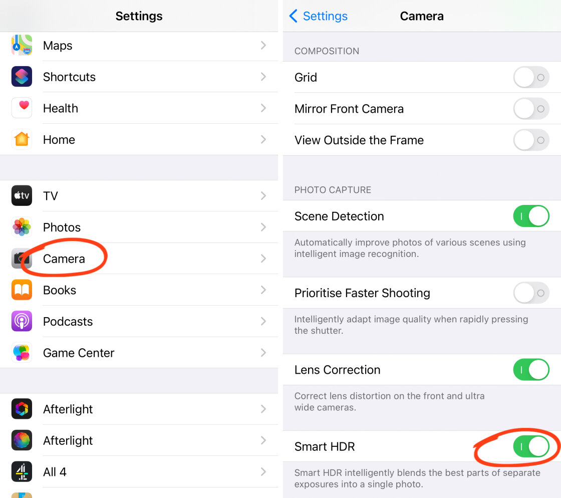 iPhone Camera Controls