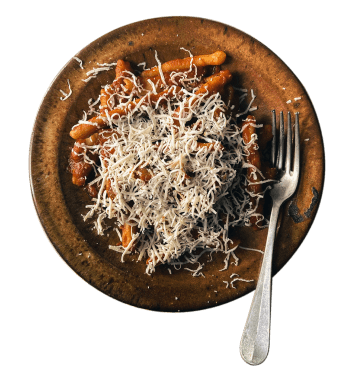 Plate of food with interesting props