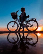 bicycle at the sunset