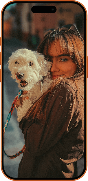 person with a dog