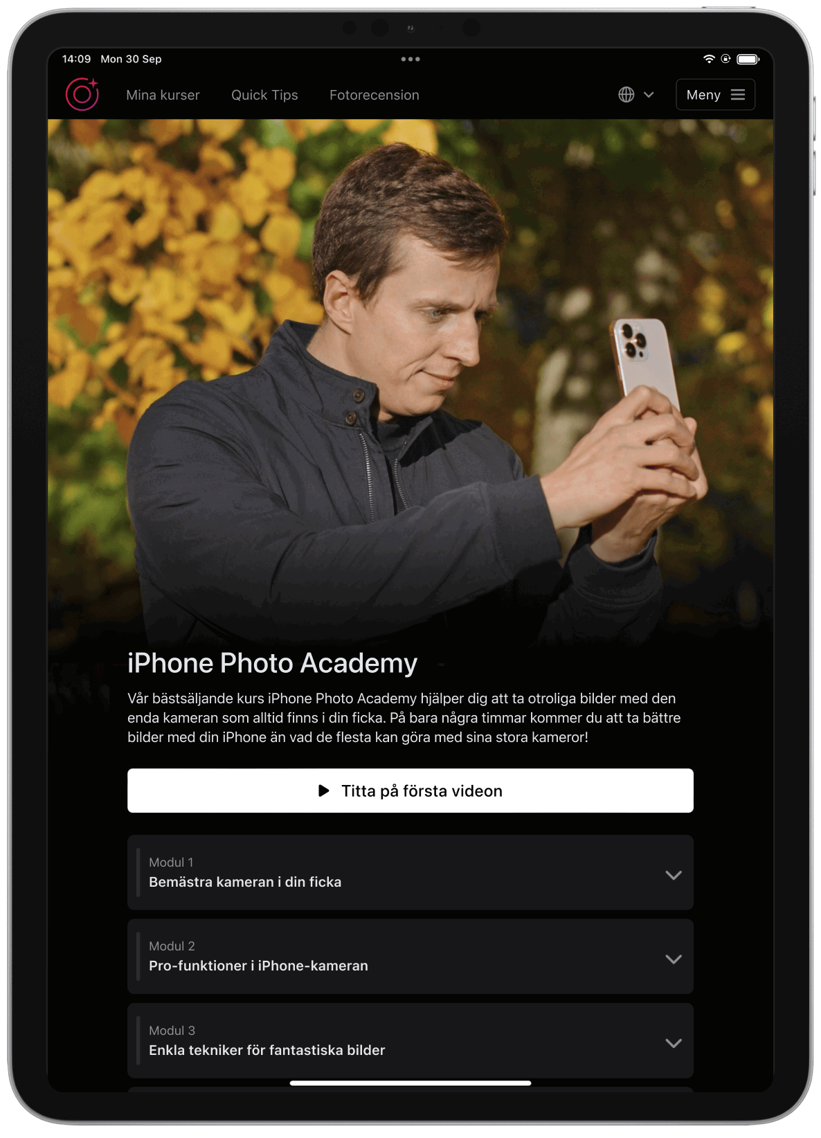 Course Portal iPad